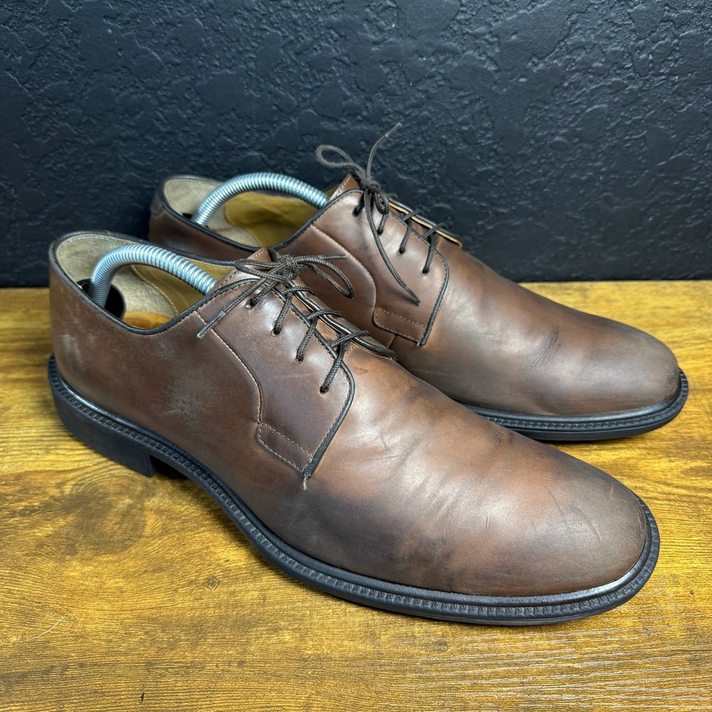 Johnston & Murphy‎ 20-6532 Brown Leather J&M Flex Derby Dress Shoes Mens 10M